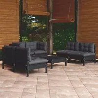 Set Divani da Giardino 7 pz con Cuscini Legno Massello di Pino 3096218