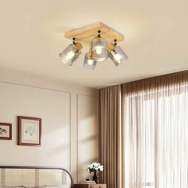 Brilagi - Faretto HYGGE 4xE14/15W/230V legno/fumé