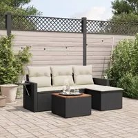 Set Divani da Giardino 5 pz con Cuscini in Polyrattan Nerocod mxl 88925