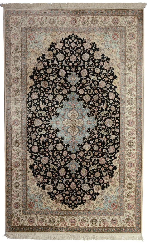 Hereke Tappeto orientale 150x240 Nero (Cina) Annodato A Mano