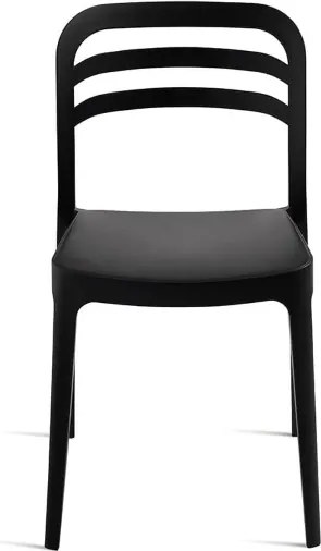 Sedia da giardino in polipropilene impilabile - DJANGO NERO 2 pezzi