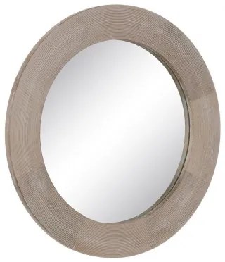 Specchio da parete Bianco Naturale Cristallo Legno di mango Legno MDF Verticale Rotondo 91,5 x 3,8 x 91,5 cm