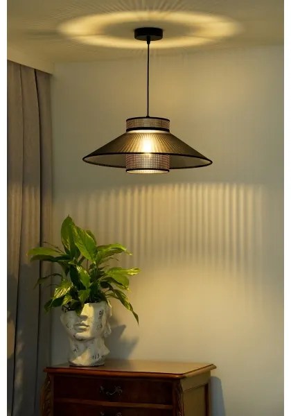 Duolla - Lampadario a sospensione con filo RIO SHINY 1xE27/15W/230V diametro 45 cm nero/rame