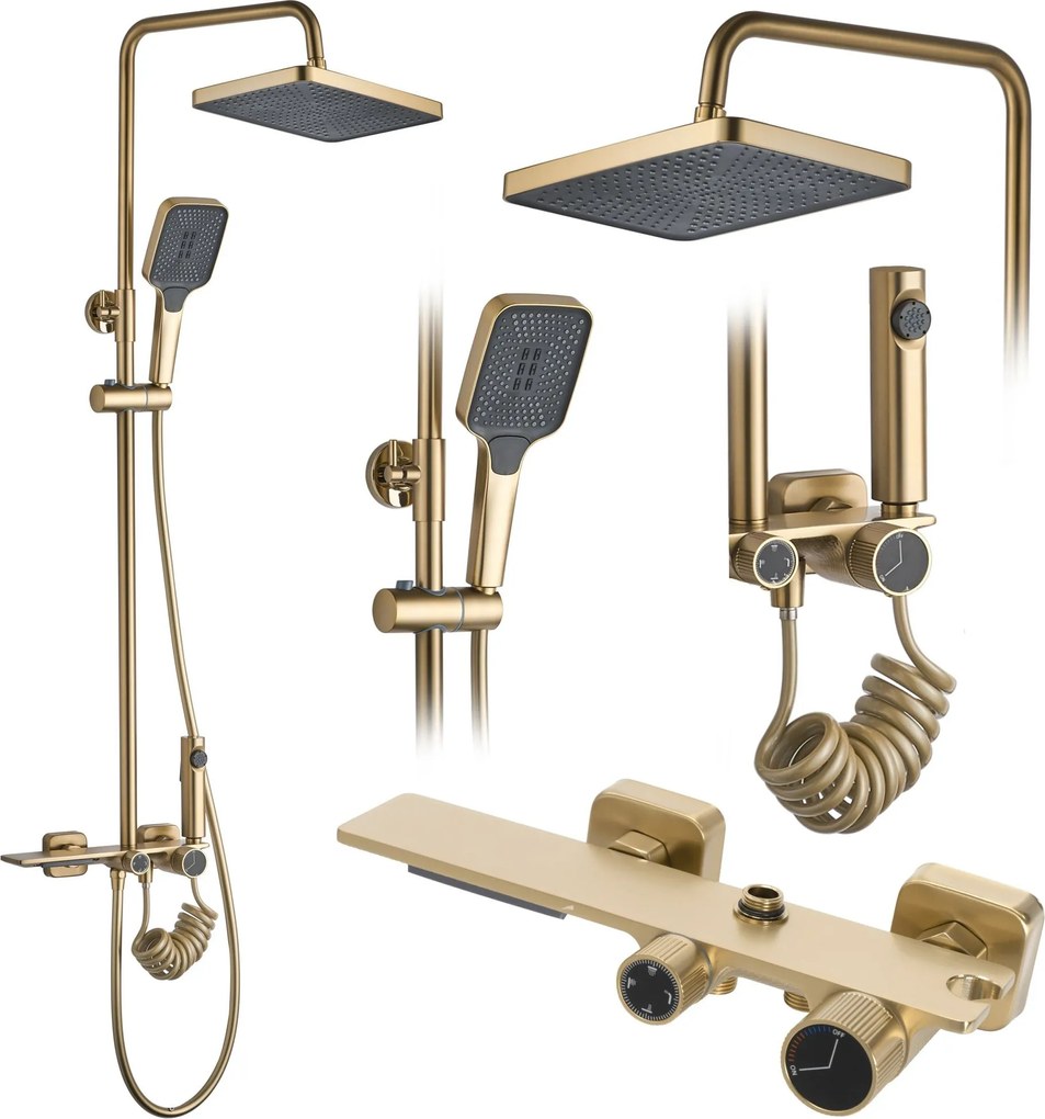 Set doccia REA HELIX Brush Gold