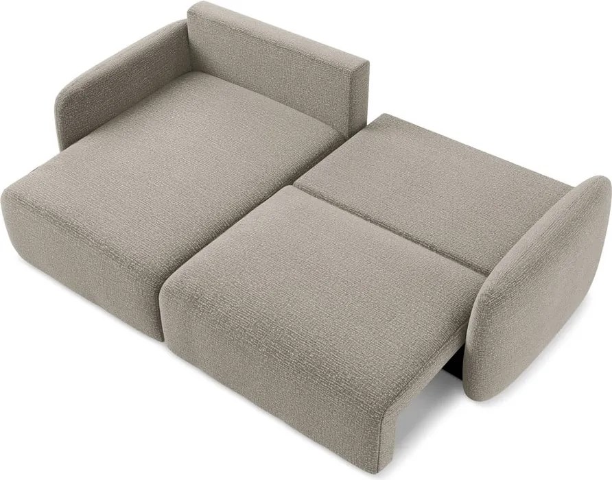 Divano angolare beige allungabile/con contenitore (con penisola a sinistra) Kalena – Makamii