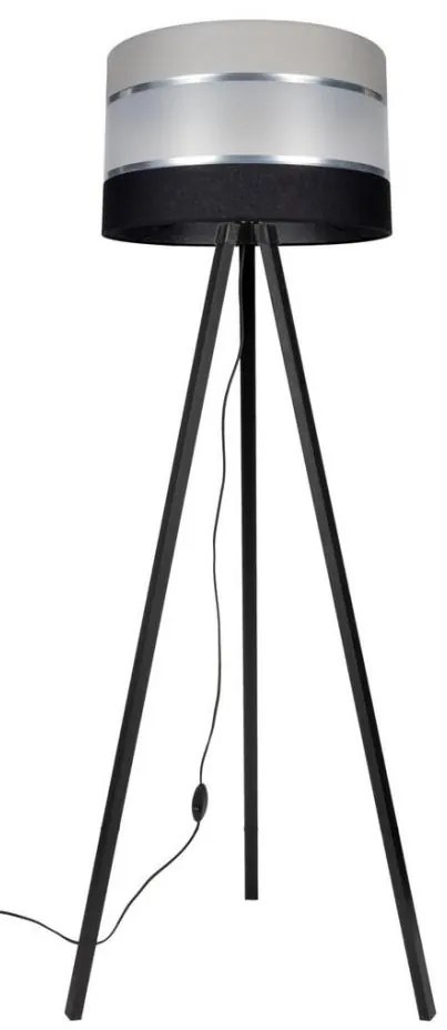 Lampada da terra CORAL 1xE27/60W/230V wenge/nero/grigio/cromo