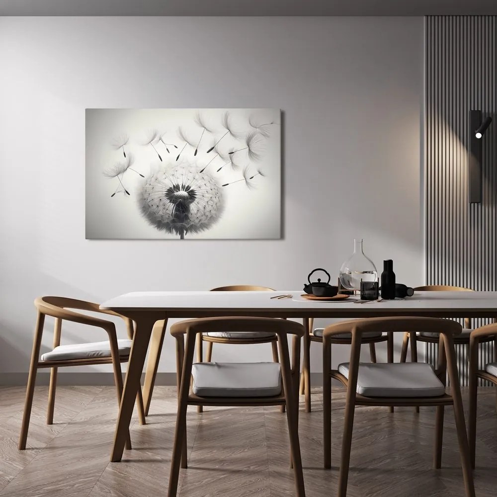 Quadro su tela – Soffione bianco e nero