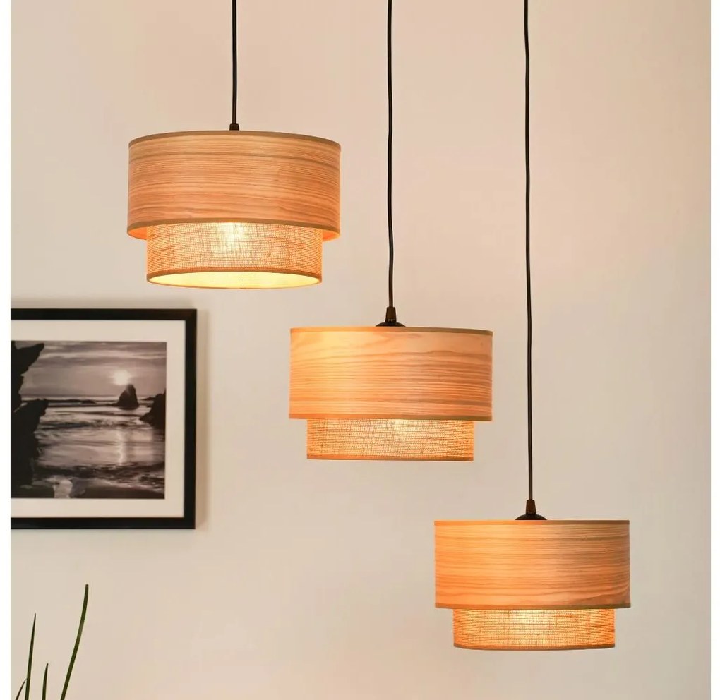 Brilagi - Lampadario a cavo MONTANA BOHO 3xE27/15W/230V marrone/nero