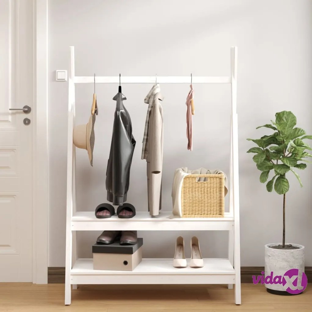 vidaXL Appendiabiti Bianco 100x45,5x150 cm Legno Massello di Pino