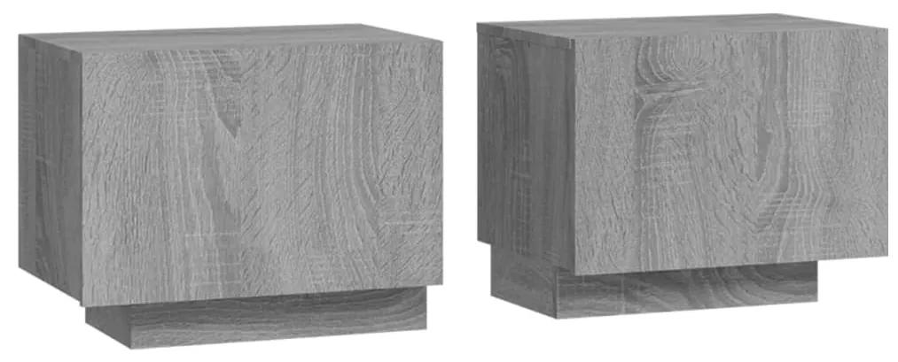 Comodino grigio sonoma 100x35x40 cm in legno multistrato