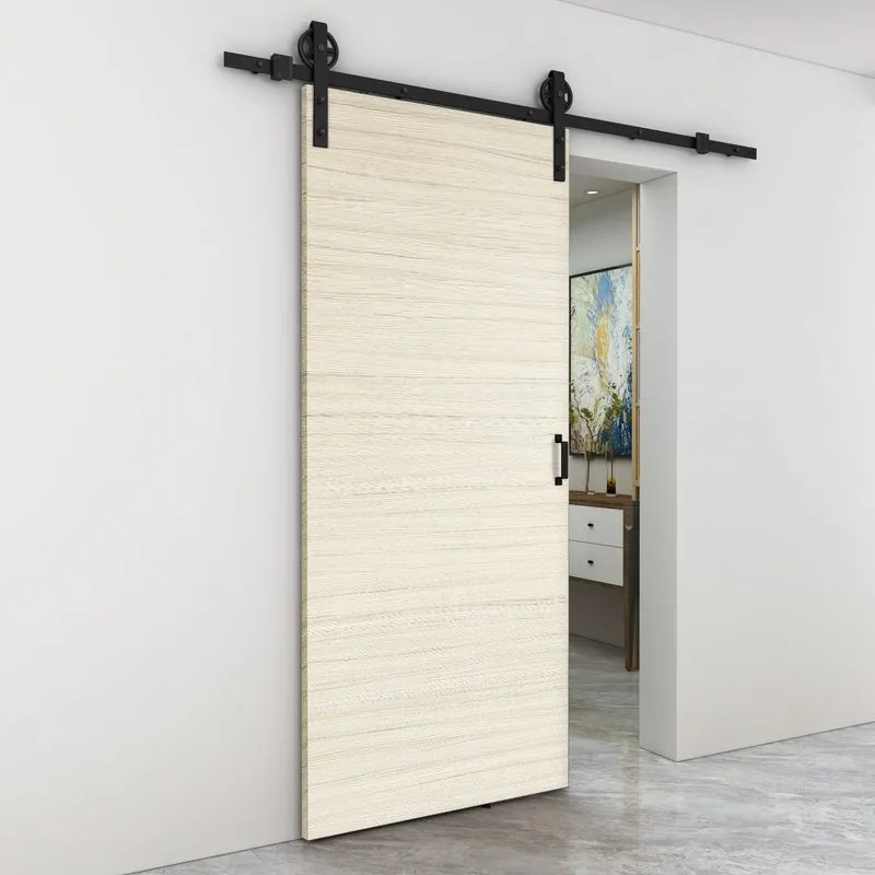 Porta scorrevole Oxford palissandro in mdf beige, L 93 x H 212 cm, con binario Rodeo Reversibile