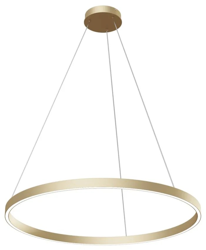 Lampadario A Sospensione Moderno Rim Alluminio Ottone 1 Led 51W