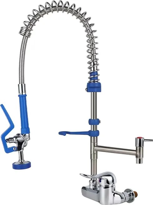 Rubinetto da cucina a parete ELITE EDITION PRO1815, cromato lucido con doccetta estraibile