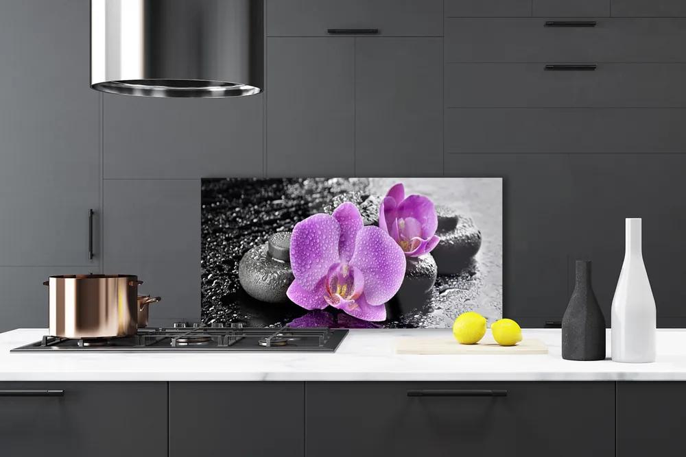 Pannello paraschizzi cucina Orchidea Fiori Orchidea Spa 100x50 cm