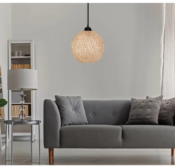 Lampadario su corda JUTE 1xE27/60W/230V beige