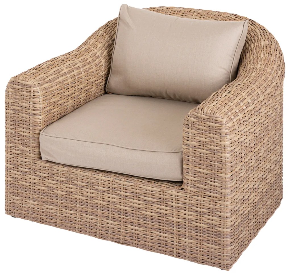 Poltrona da giardino con braccioli Moorea beige