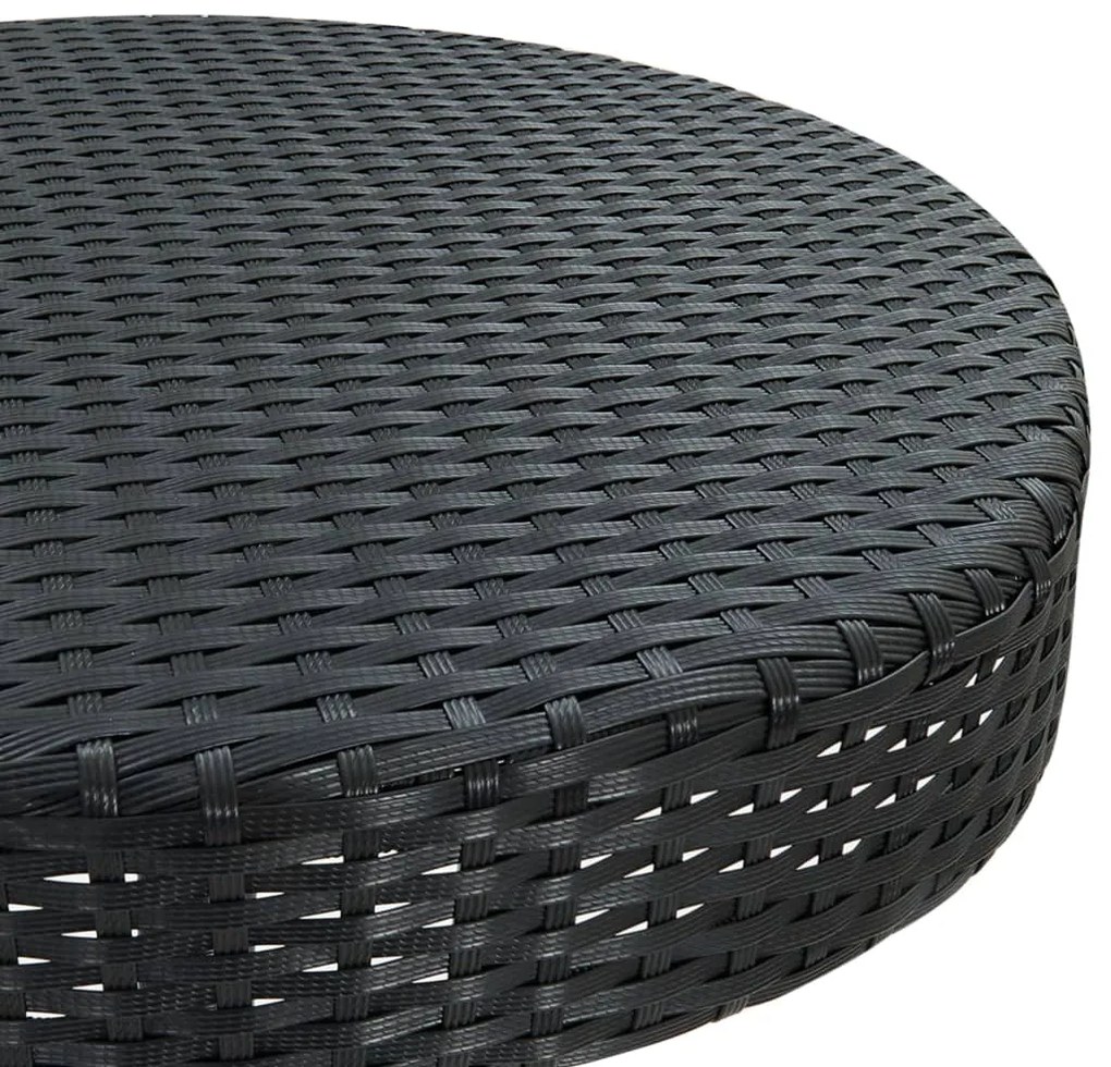 Tavolo da giardino nero 60,5x106 cm in polyrattan