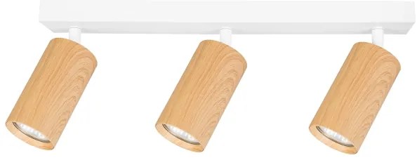 Brilagi - Faretto SELE 3xGU10/30W/230V bianco/decorazioni in rovere