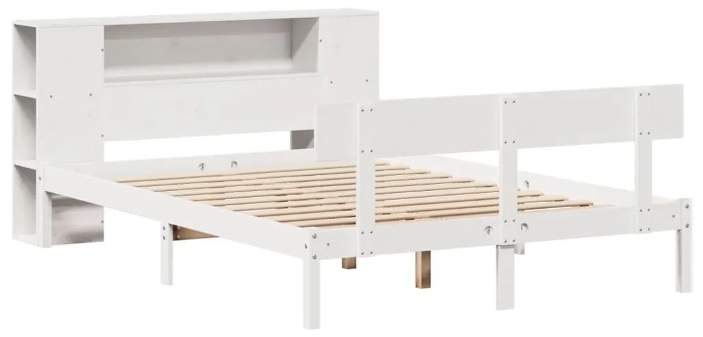 Letto libreria senza materasso bianco 150x200 cm legno di pino