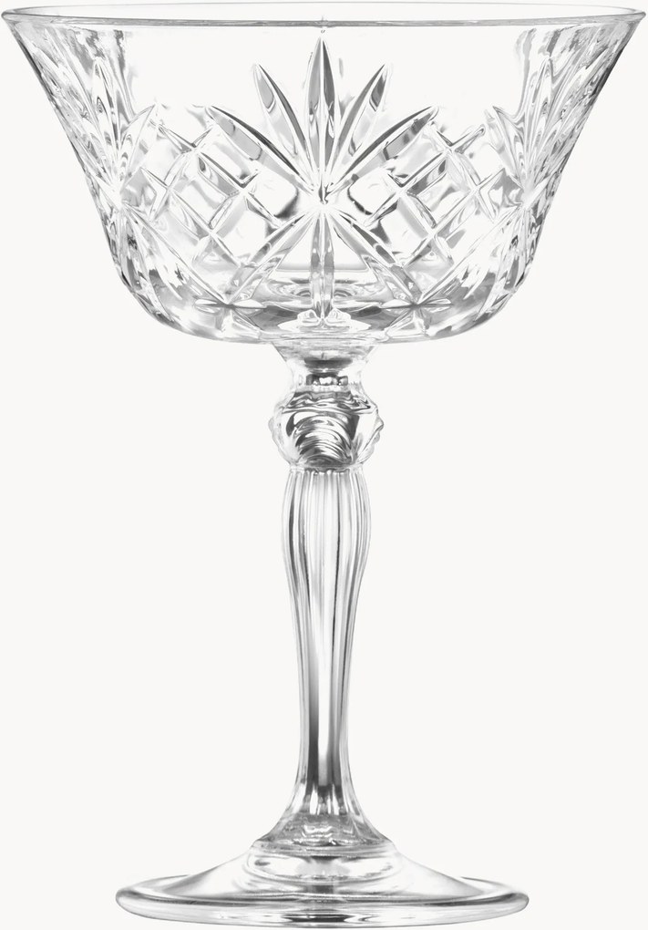 Set di 6 coppe champagne in cristallo Melodia