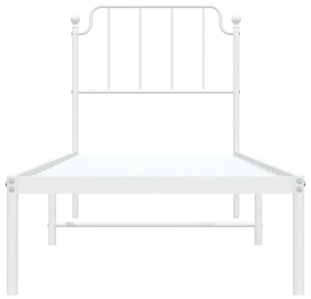 Giroletto con testiera metallo bianco 75x190 cm