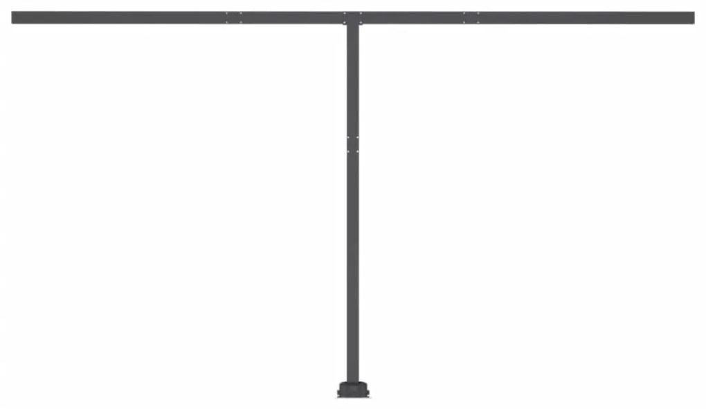 Tenda da Sole Retrattile Manuale LED 400x350 cm Giallo Bianco