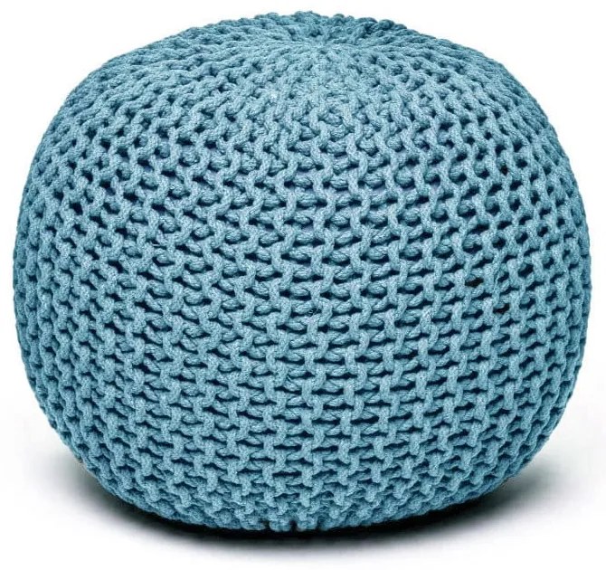 Poggiapiedi turchese con rivestimento in lavorato a maglia Jagger – Bonami Essentials