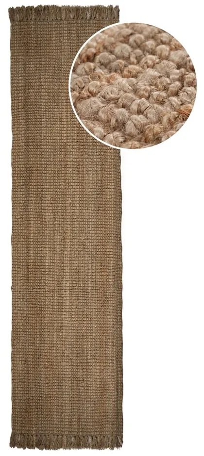 Passatoia di colore naturale in iuta tessuta a mano 60x150 cm Jute Boucle – Flair Rugs