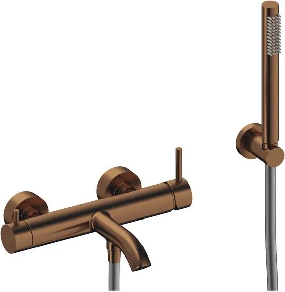Rubinetto per vasca getto laminare cristallino Loop SANYCCES per muro rose gold brushed