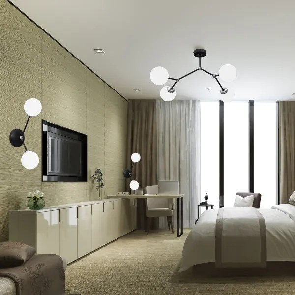 Lampadario a plafone JOY 4xE14/40W/230V nero/cromo lucido