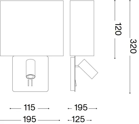 Ideal Lux - Paralume di ricambio per lampada da parete GEA nero