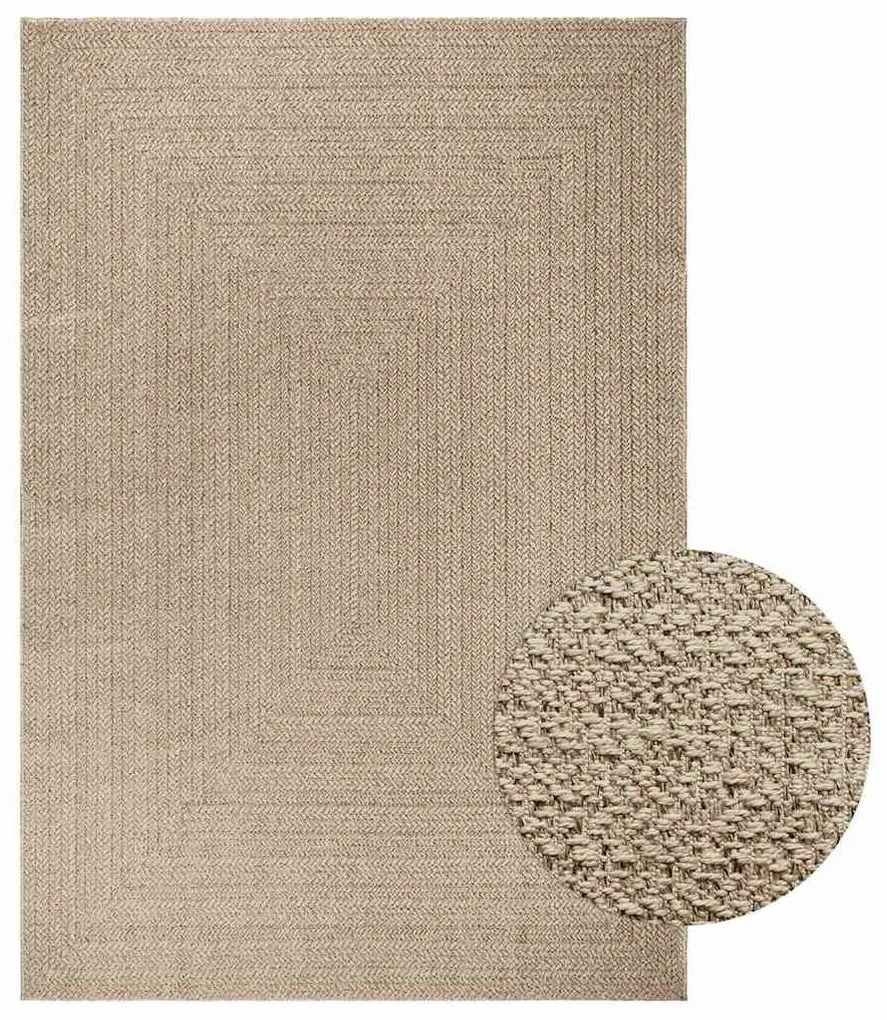 Tappeto Zızur Beige 200x290 Cm Aspetto Iuta Interni Ed Esterni /