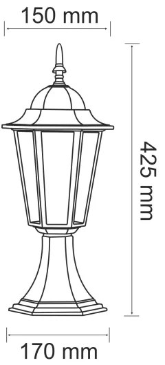 Lampada da esterno 1xE27/20W/230V IP43 42,5 cm patina