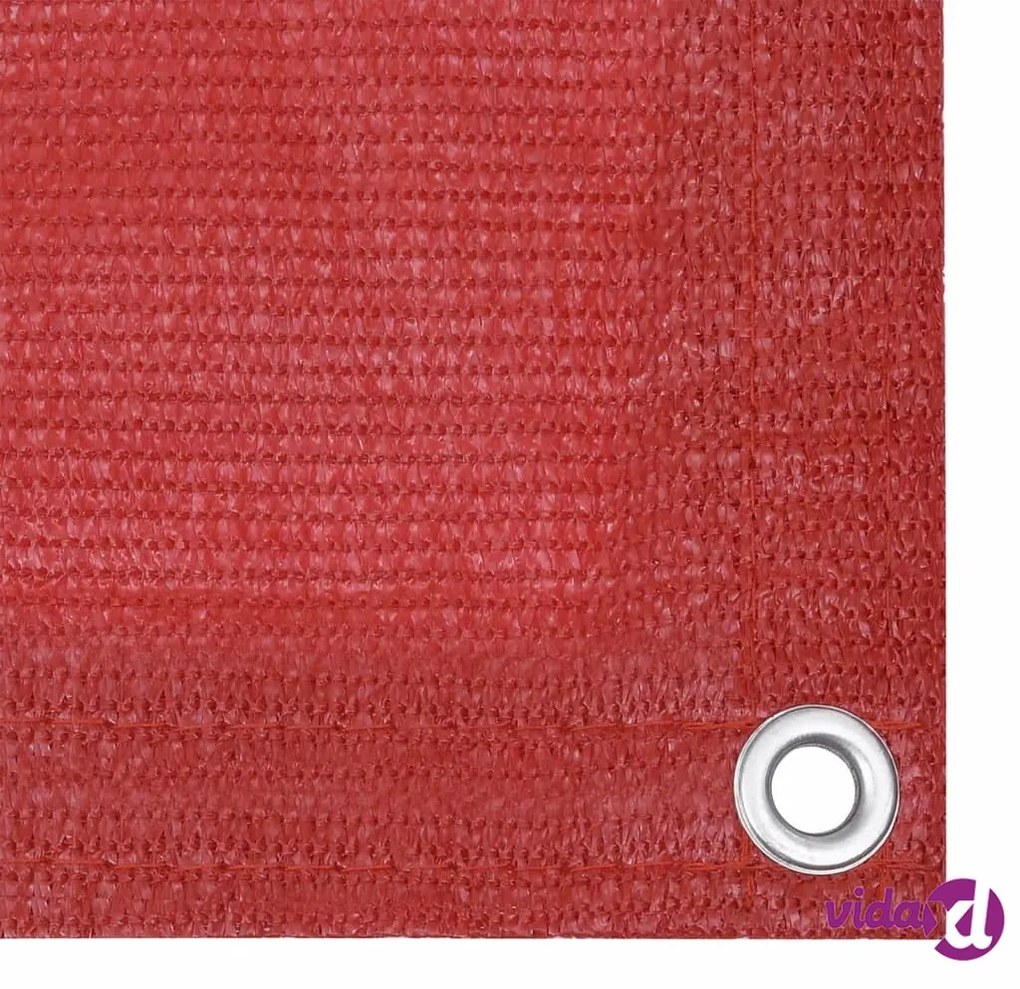 vidaXL Paravento da Balcone Rosso 75x300 cm in HDPE