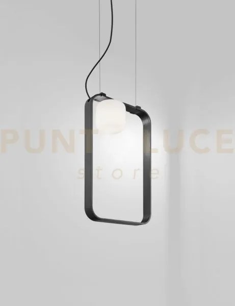 Groove sospensione 60 bianco satinato antracite 1 luce attacco e14