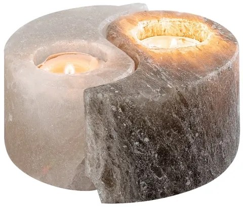 Rabalux 76034 - Lampada di sale - portacandela SOLUNA grigio/bianco