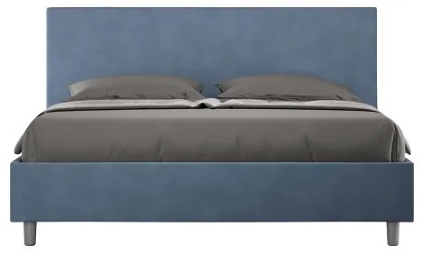 Letto matrimoniale e rete 160x190 in microfibra blu Adele