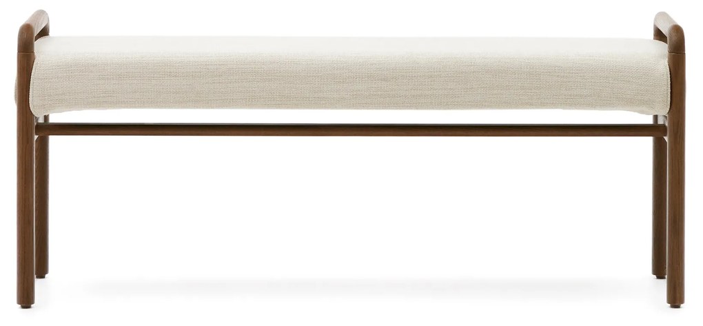 Kave Home - Panca Macaret sfoderabile legno massiccio di rovere finitura in noce 120 cm FSC Mix Credit