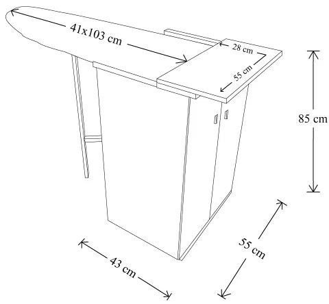 Mobile da stiro asse scomparsa legno Noce - JOLLY 2 ante
