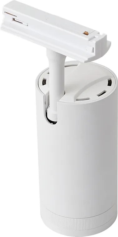 Faretto moderno bianco per sistema di illuminazione su binario monofase con LED orientabile e inclinabile - Iconic Zoom