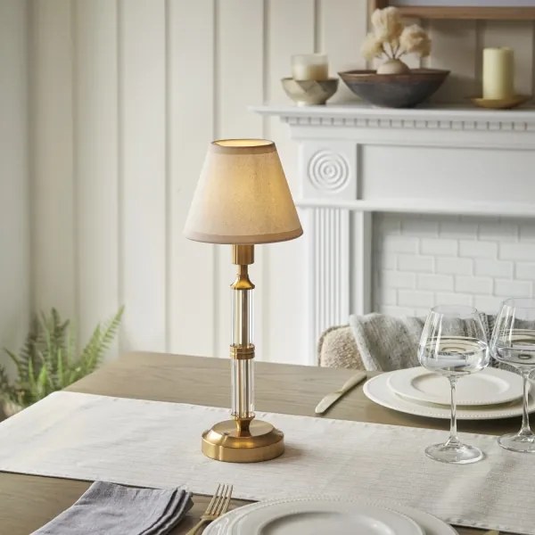 Endon 114849 - LED Lampada da tavolo ricaricabile dimmerabile MORTON LED/1,5W/5V ottone/beige