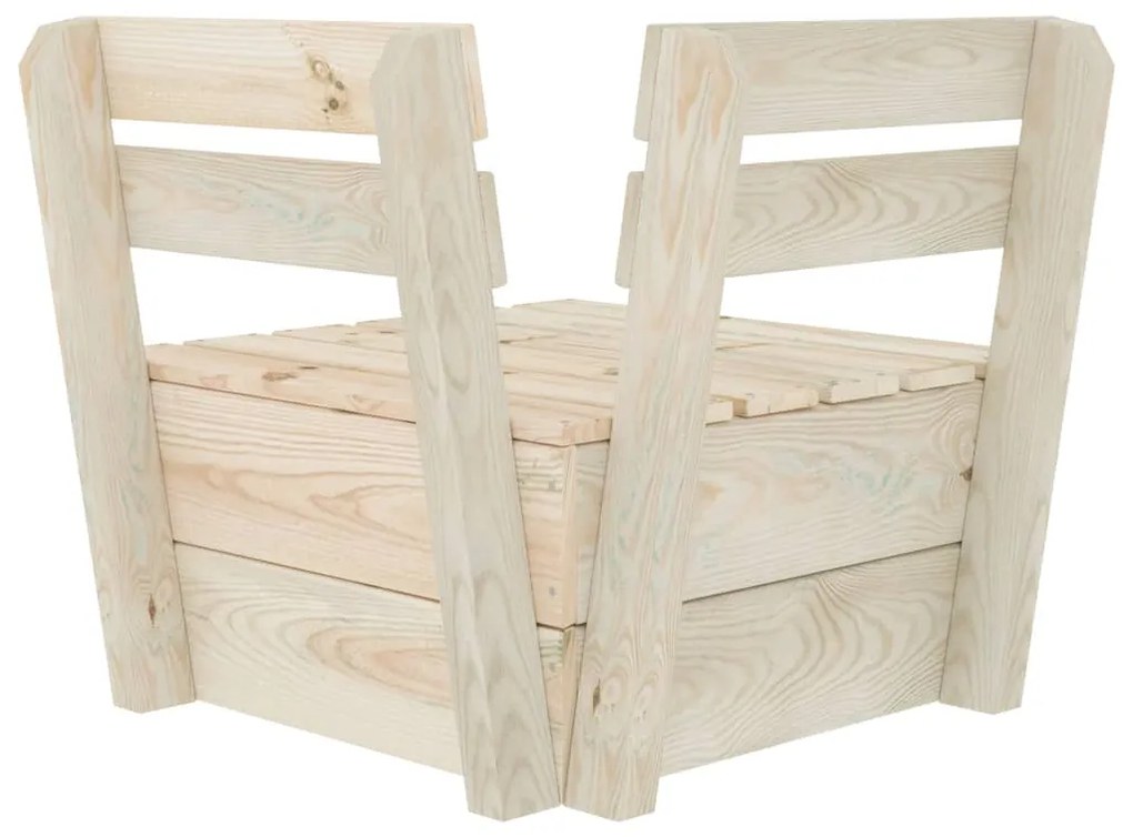 Divano angolare modulare su pallet in legno di abete impregnato