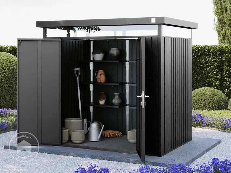 PRIMEYARD Casetta da giardino 210 x 150 cm, antracite - (GFPV00981)