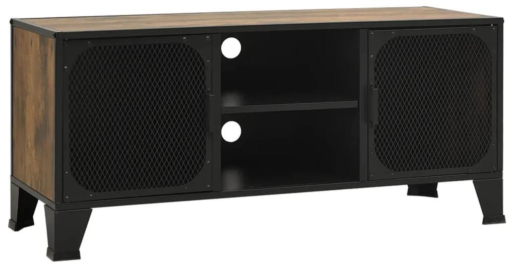 Mobile porta tv marrone rustico 105x36x47 cm in metallo e mdf