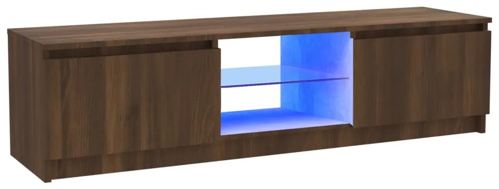 Mobile porta tv con luci led rovere marrone 120x30x35,5 cm