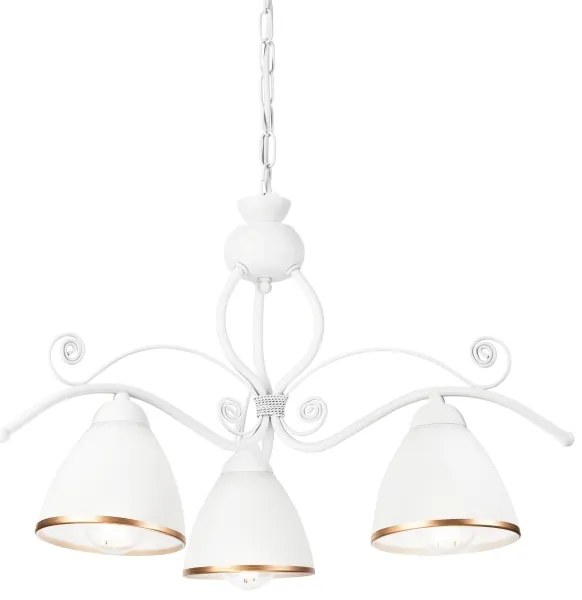 Lampadario a sospensione con catena RETRO II 3xE27/60W/230V bianco