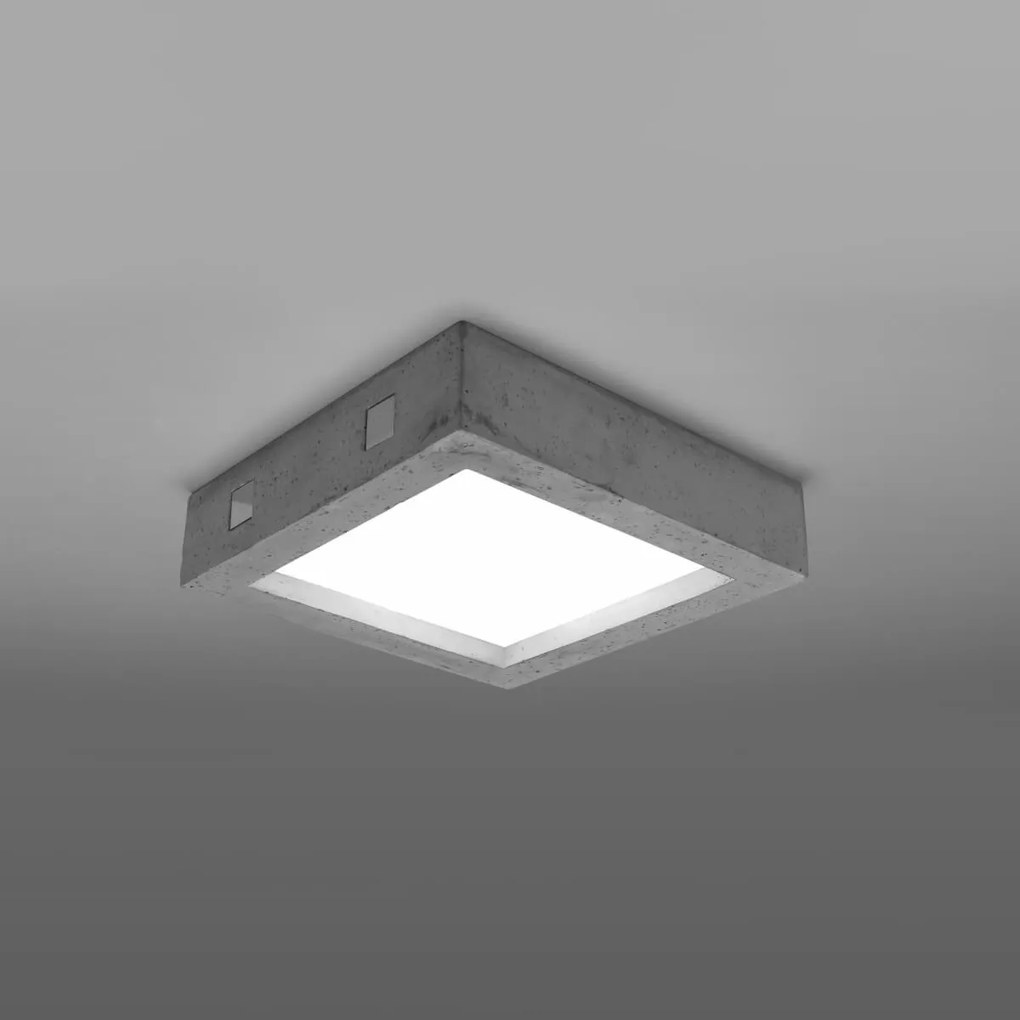 Lampada da soffitto 18W RIZA in Cemento e Vetro - Grigia