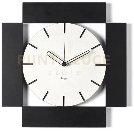 Orologio da parete minimal radical nero/bianco marmo in ferro 50x50...
