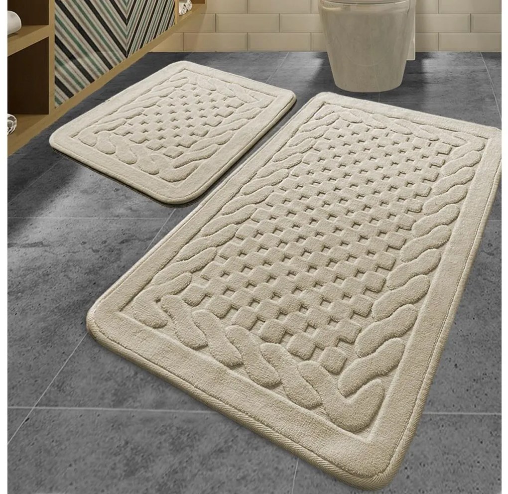 SET 2x Tappeto bagno BAMBI 60x100 cm beige