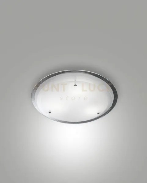 Hill plafoniera bianca d.33cm in vetro e metallo 1 luce attacco e27